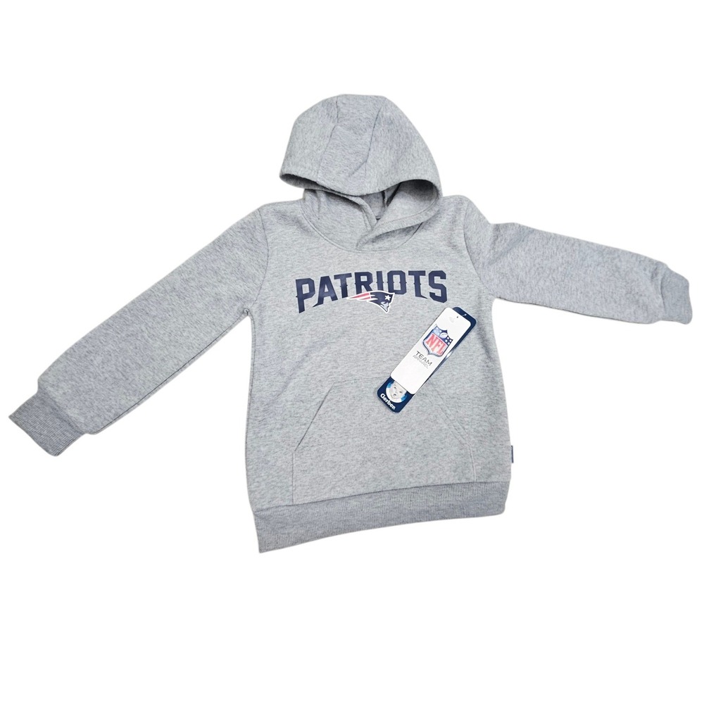 Gerber NFL Patriots Hoodie Kids 5T Gray Fleece Pullover Fan Gear Football Sports